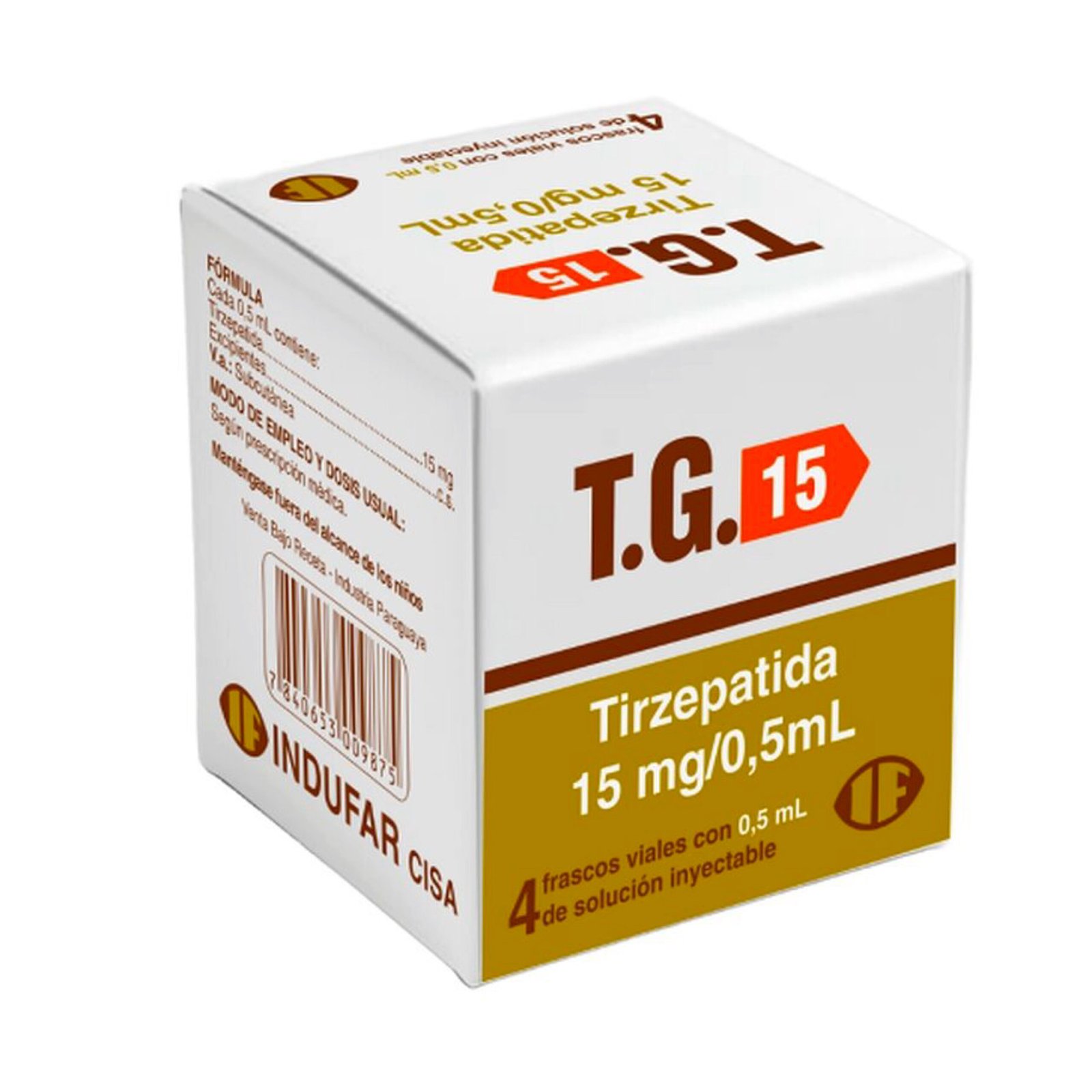 Caja T.G. 15 Tirzepatida 15 mg/0,5mL Indufar